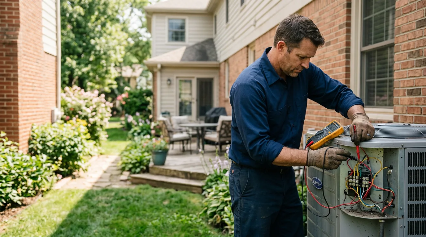 HVAC technician working near Marysville, KS